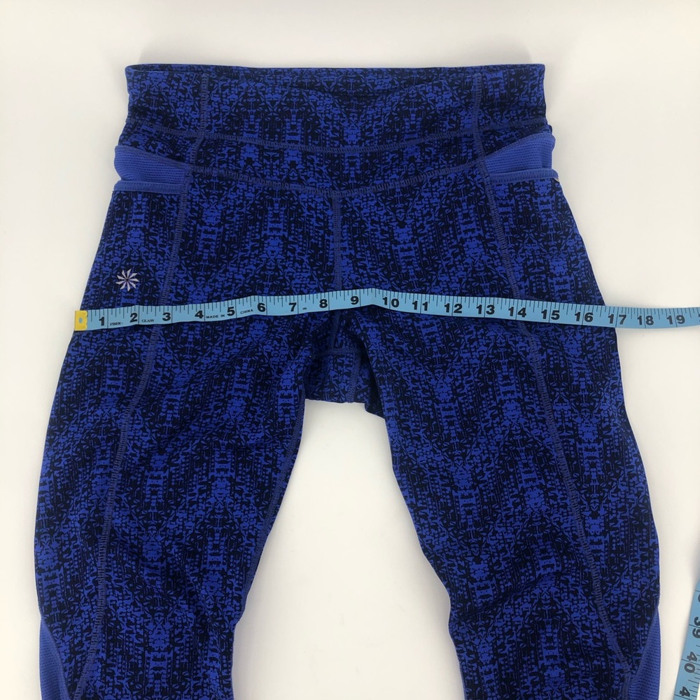 Athleta Blue and Black Cropped Workout Leggings - Picture 5 of 13